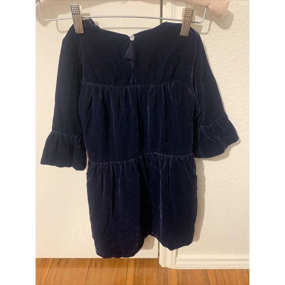 gymboree girls size 5 Velvet Blue Ruffled Christmas Dress NWT